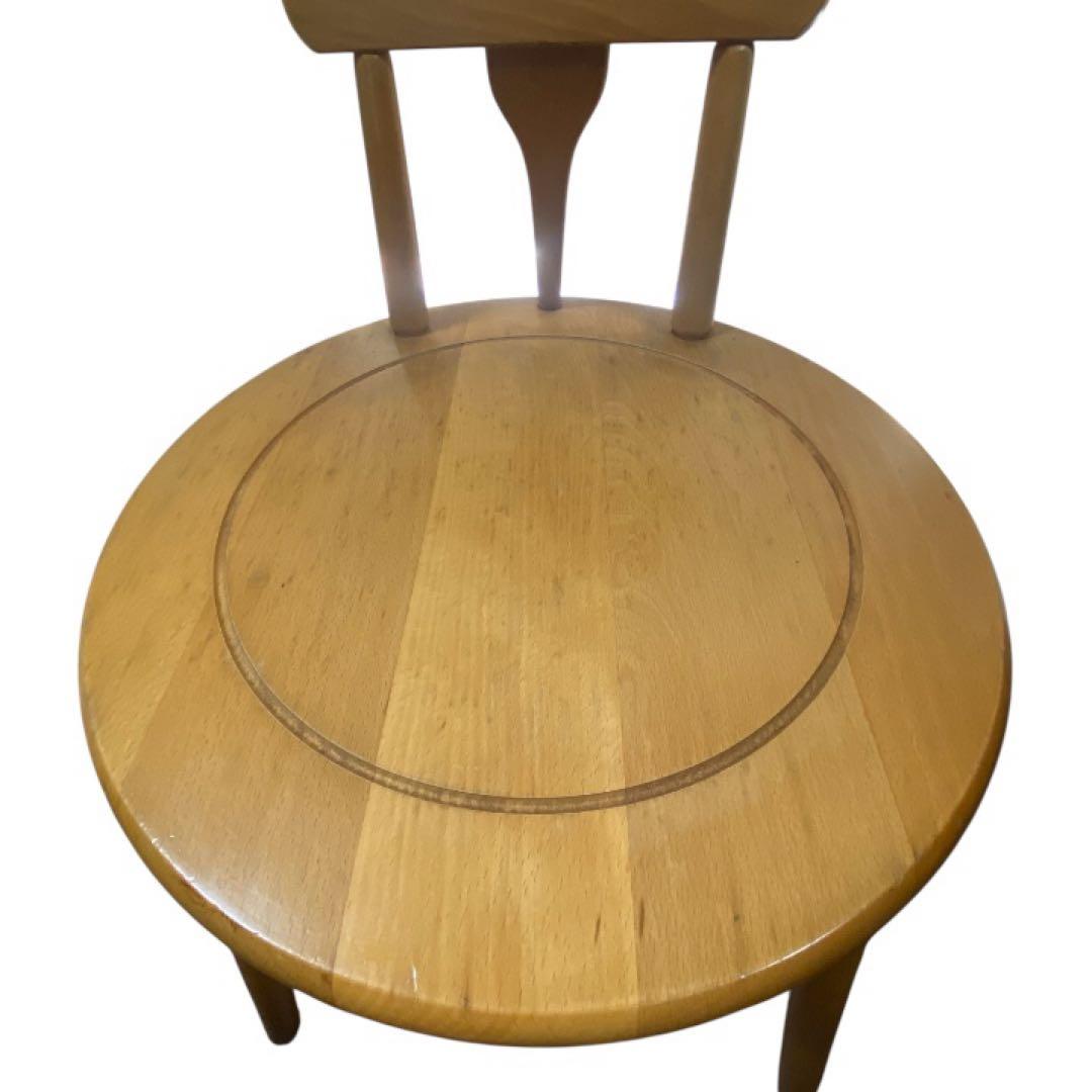 コイズミ　KOIZUMI　木製椅子　丸形　天然木　ダイニングチェア