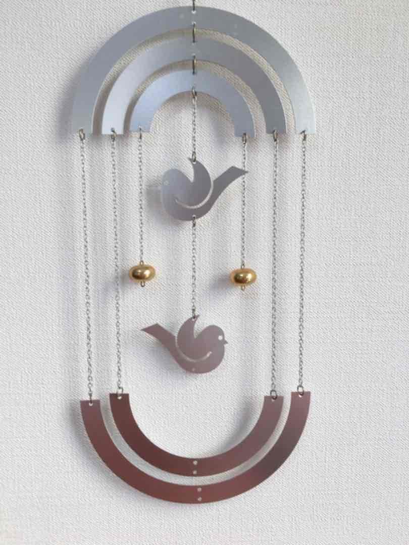 aarikka 小鳥とゴールドビーズのモビール　ヴィンテージ