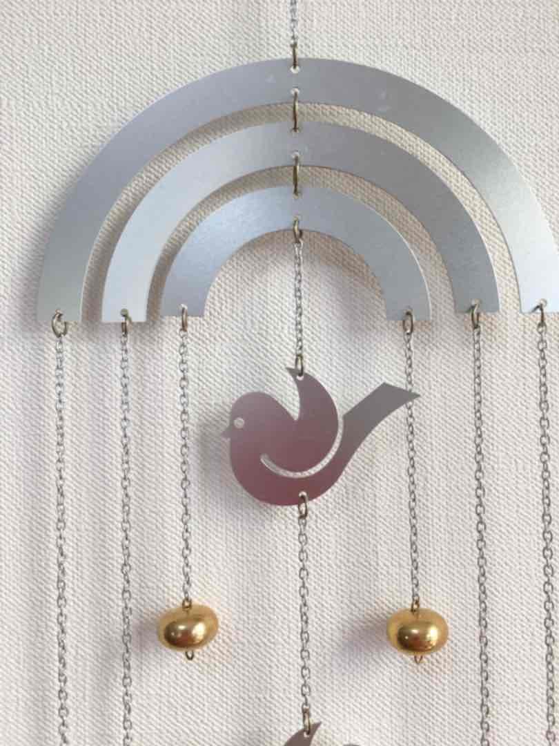 aarikka 小鳥とゴールドビーズのモビール　ヴィンテージ