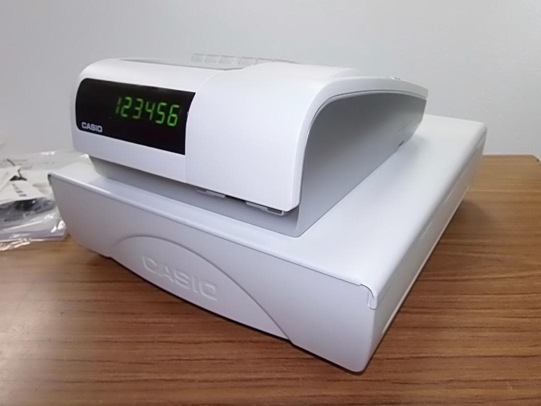 ほぼ新品ケーブル付120領収書設定無料カシオTE-400インボイスレジスター