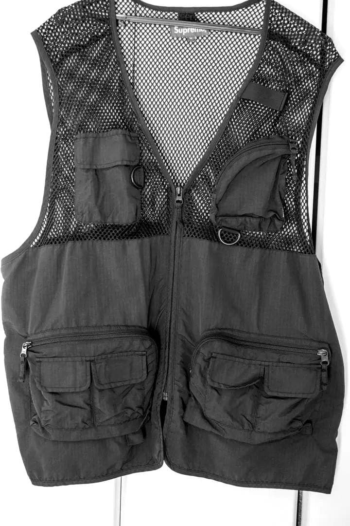 シュプリーム　メッシュフィッシングベスト 黒XL