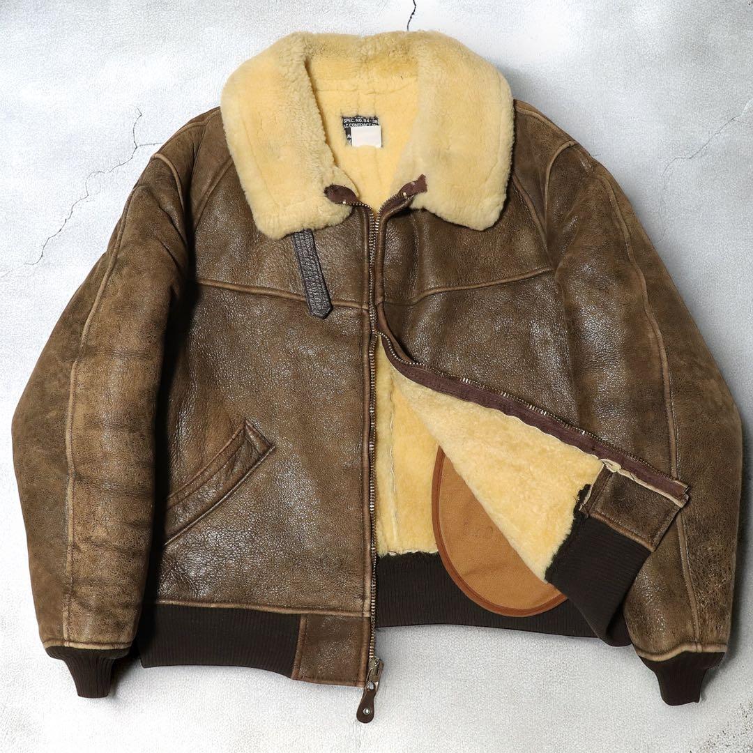 美品★42★AVIREX★B6 フライトジャケット★ムートンジャケット★USA製