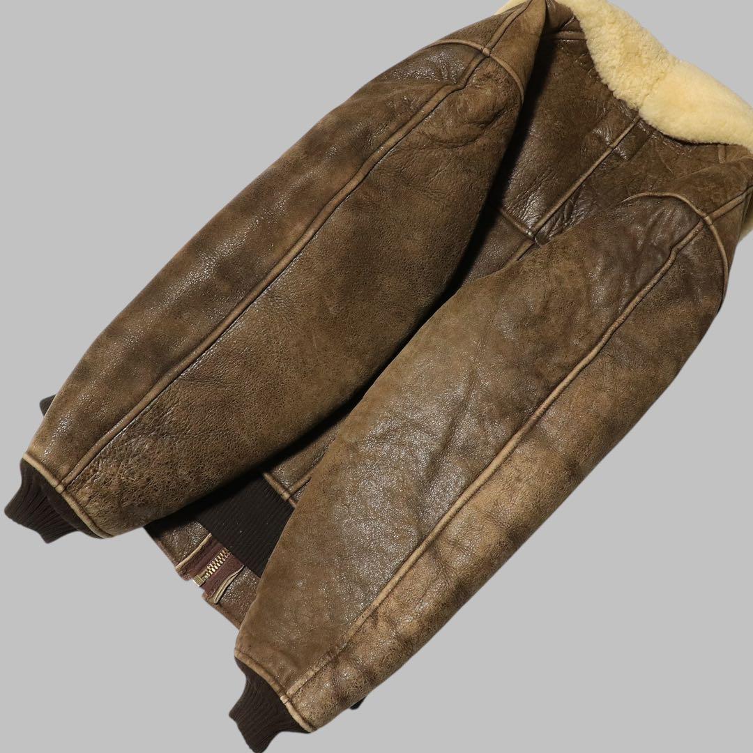 美品★42★AVIREX★B6 フライトジャケット★ムートンジャケット★USA製