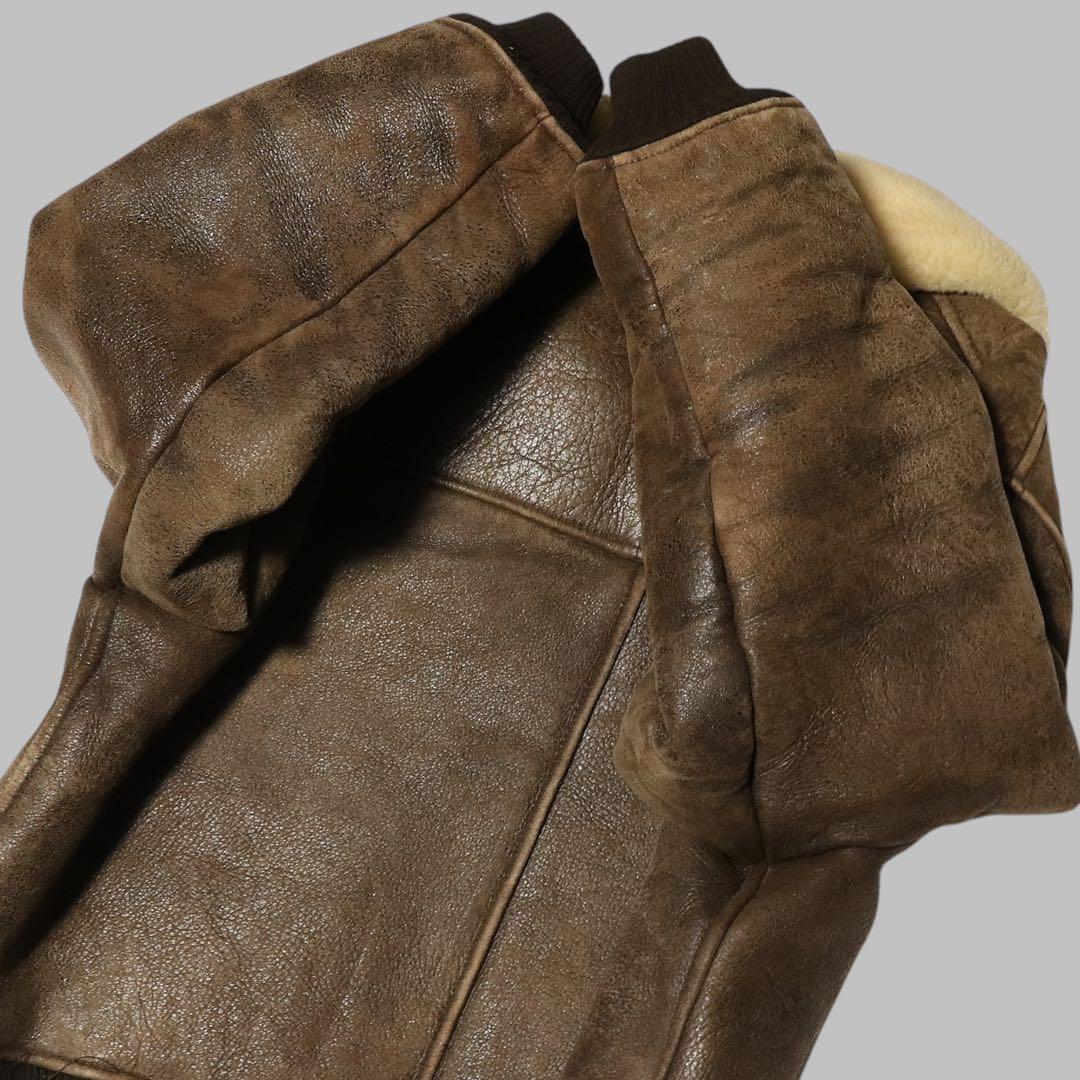 美品★42★AVIREX★B6 フライトジャケット★ムートンジャケット★USA製