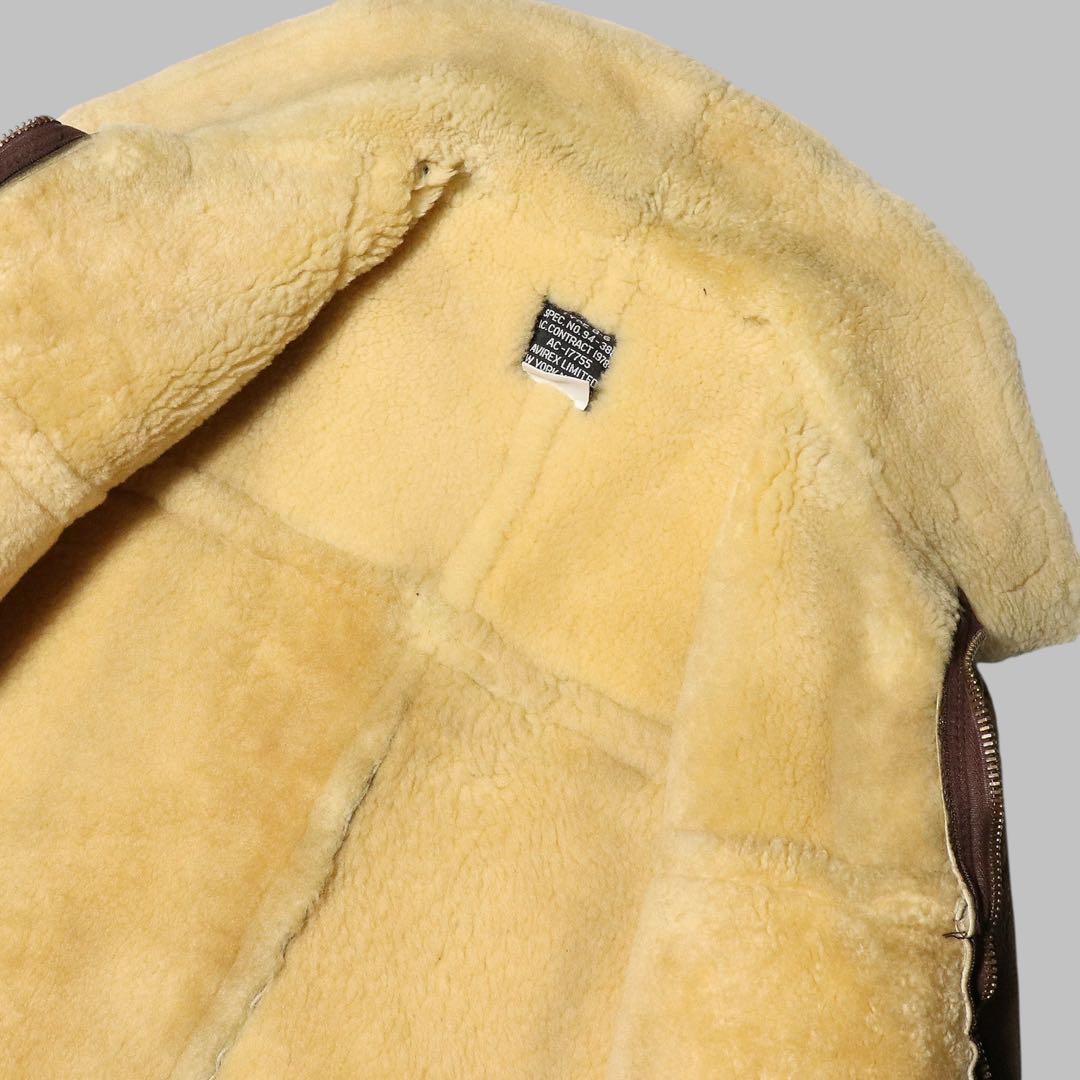 美品★42★AVIREX★B6 フライトジャケット★ムートンジャケット★USA製