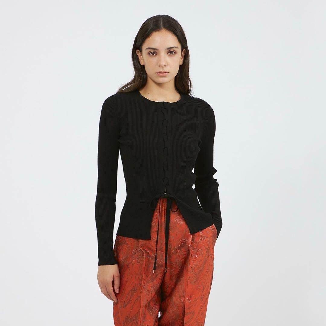 【新品】エポカ レースアップニット プルオーバー ブラック