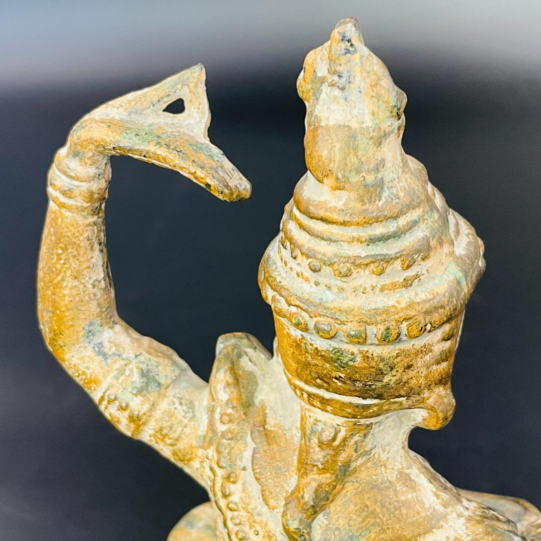 ブロンズ彫刻 古銅 チベット 仏像 坐像 密教 銅製 青銅像 時代物R8SA41