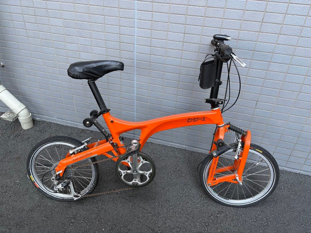 BD-1 ミニベロ　折りたたみ自転車 緑(前カゴ付き)、オレンジ　2台セット