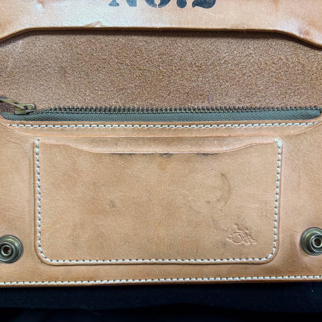 【美品】革蛸　長財布　U.S.N.ロゴ