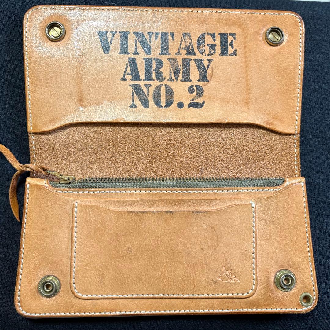 【美品】革蛸　長財布　U.S.N.ロゴ