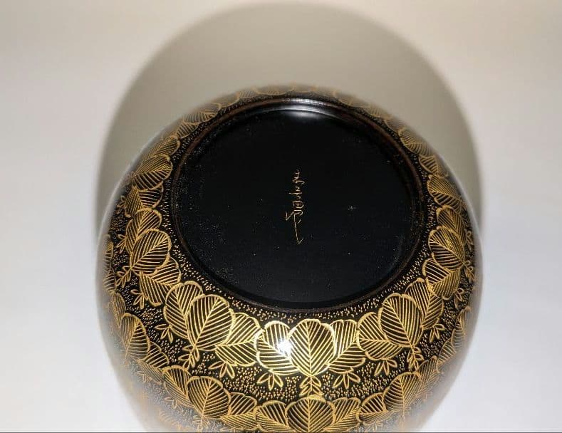 『沈金桐』前志芸男　輪島塗　沈金　桐 中棗　茶道具　茶器　的々斉　永田宗伴書付