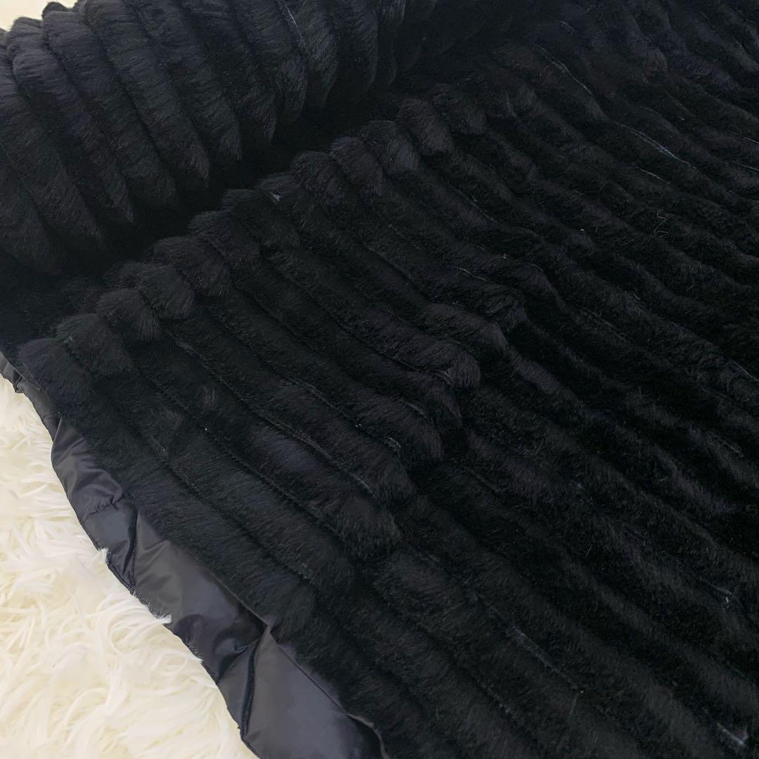 【未使用タグ付き】 最高級 レッキスラビット ファー ダウン ジャケット 黒