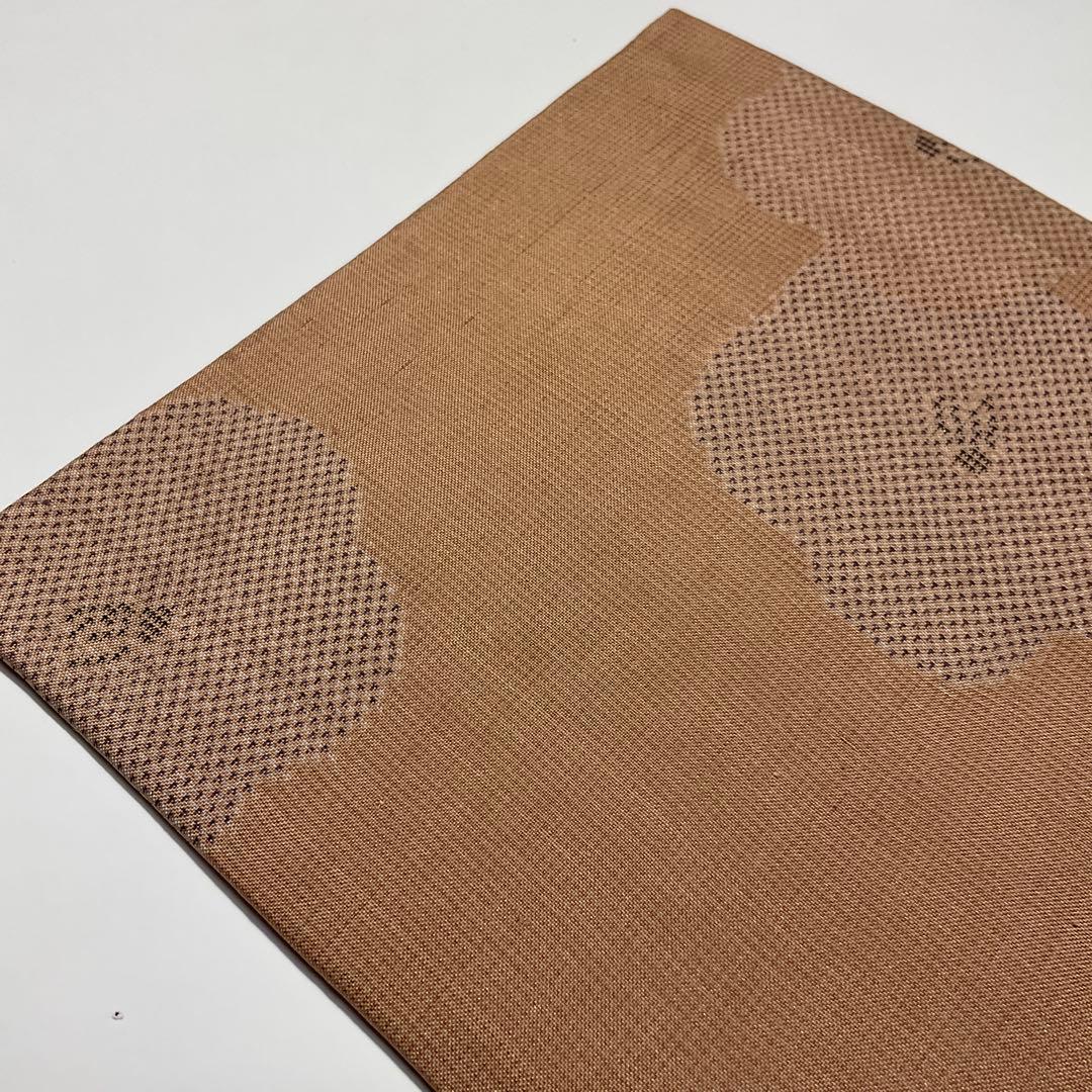 古帛紗1008 正絹　本場大島紬　抽象椿柄　希少なお色(薄光悦茶)