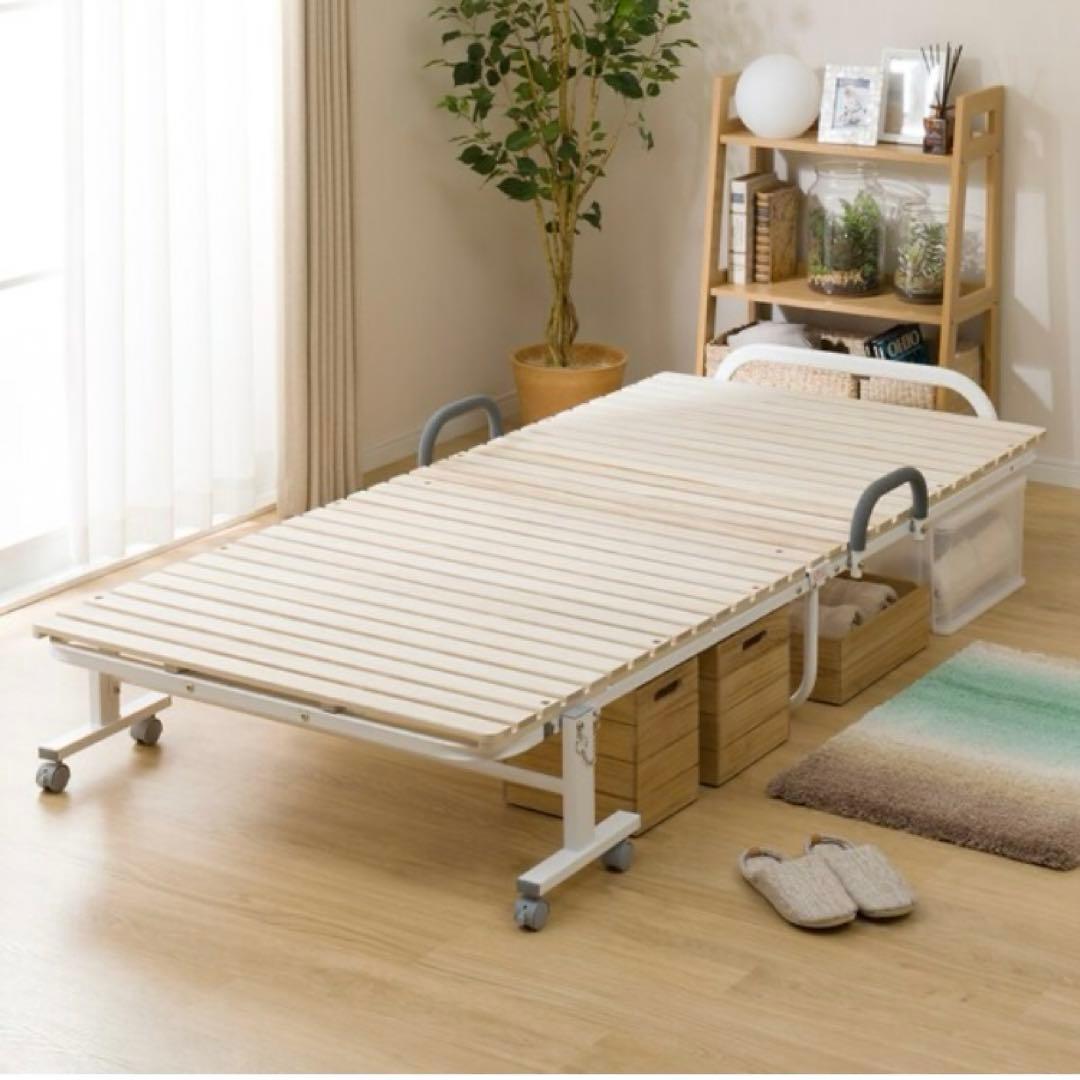 ニトリ　折りたたみ桐スノコベッド