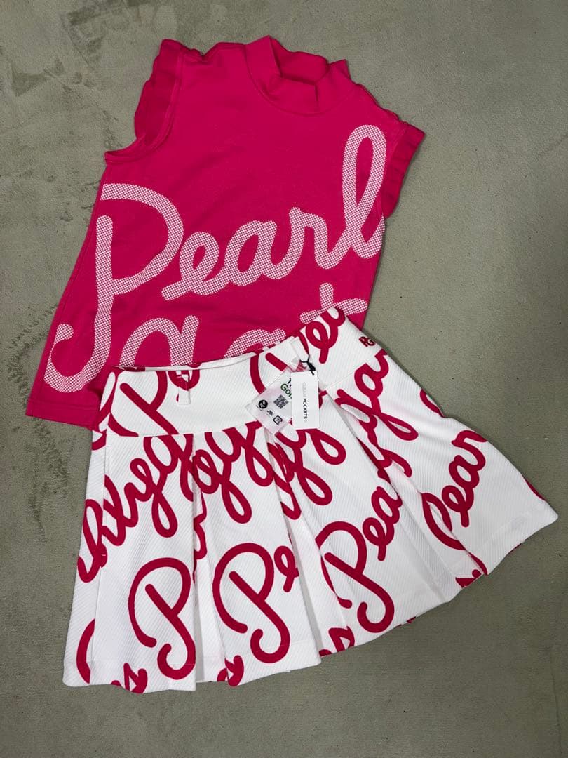 （はるれん）パーリーゲイツ 、筆記体ロゴグラフィック柄、セットアップ