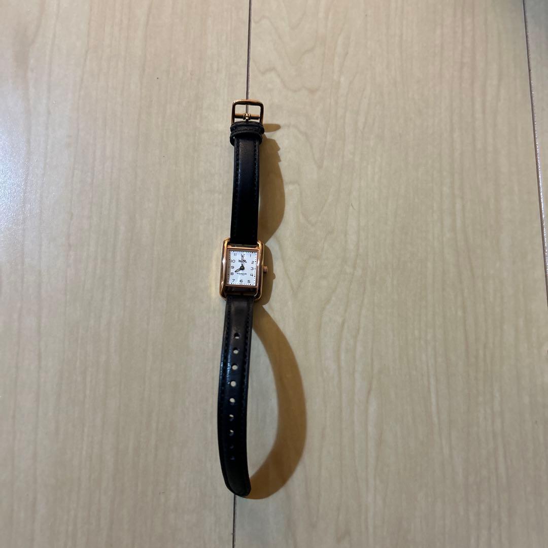 新品未使用 COACH アナログクォーツ腕時計 ブラックレザー