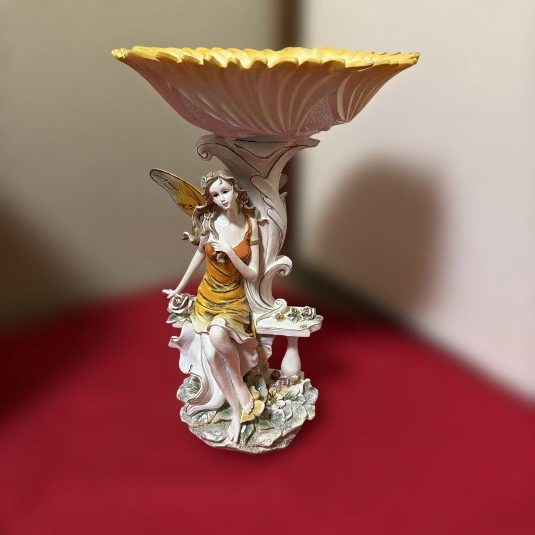 ヨーロッパ雑貨　置物　オブジェ　花の妖精？　H38cm