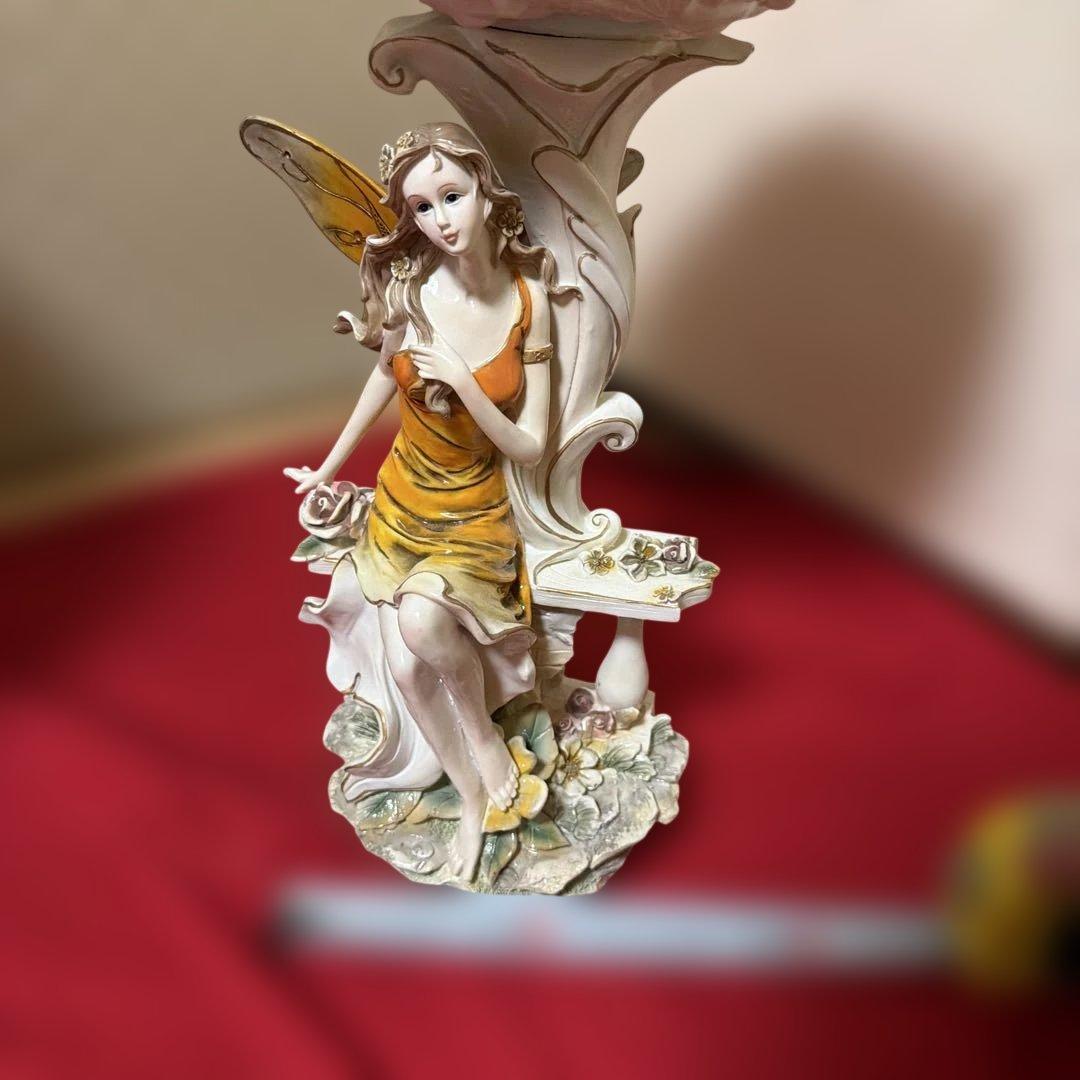 ヨーロッパ雑貨　置物　オブジェ　花の妖精？　H38cm