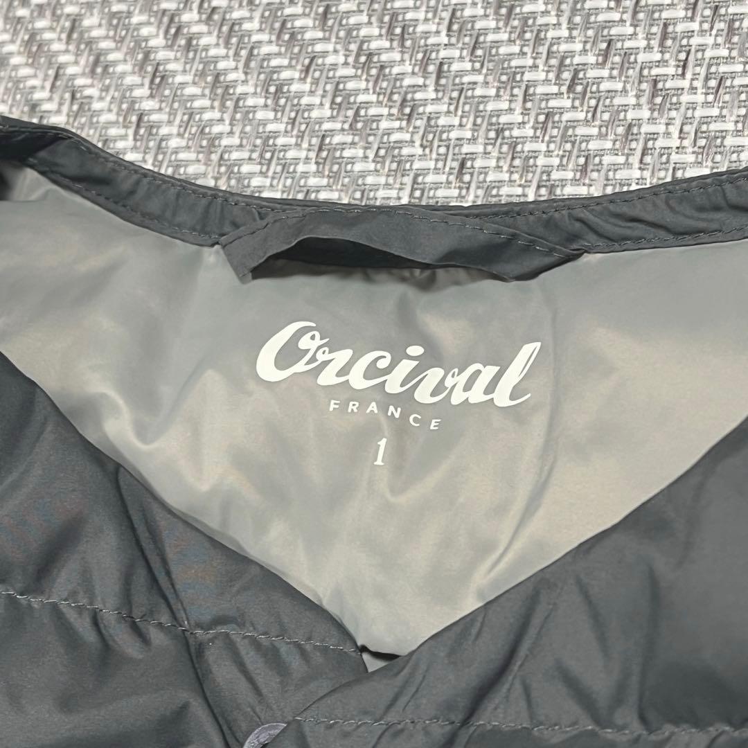 極美品✨️オーシバル ライトダウンコート グレー 1 ノーカラー キルティング