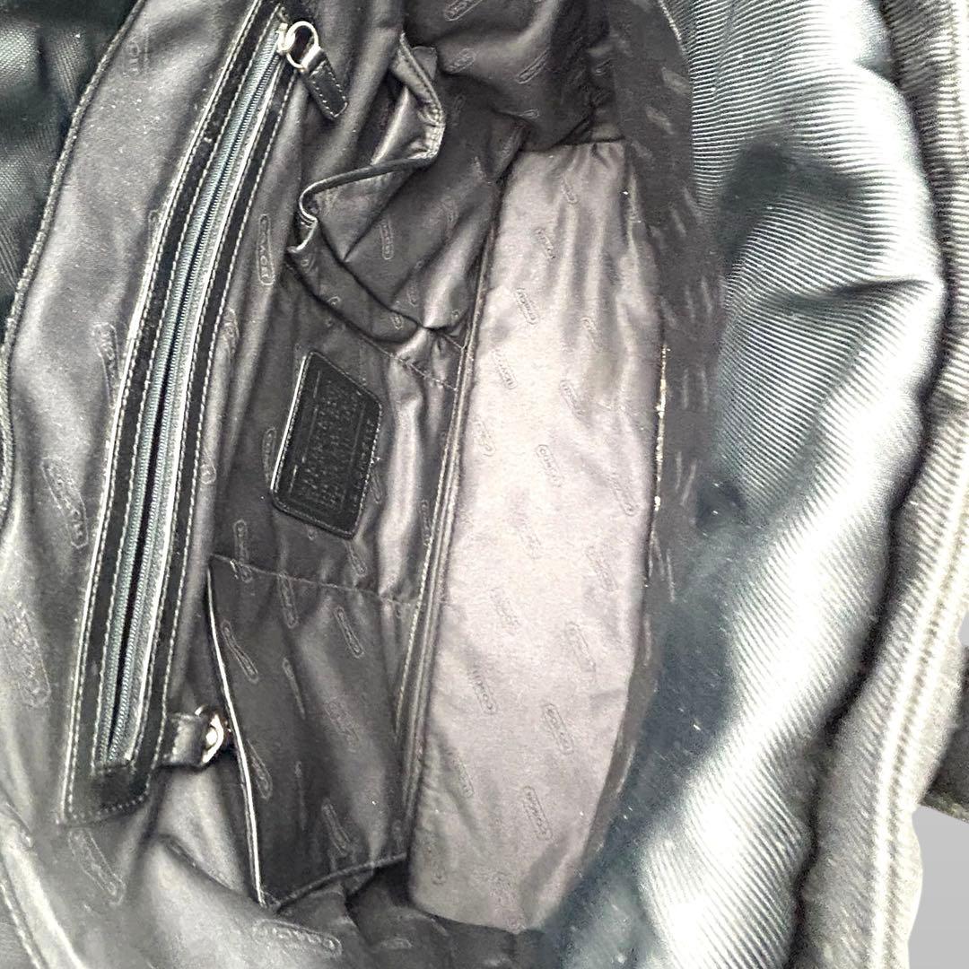 【大人気】COACH コーチ　ブラック トートバッグ　大容量　美品　黒　肩掛け