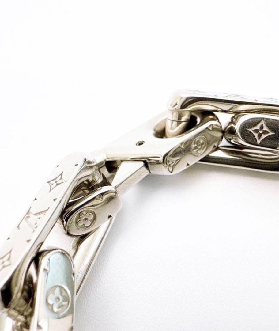 a*可様 ルイ・ヴィトン チェーンリンクスブレスレット シルバー モノグラム M