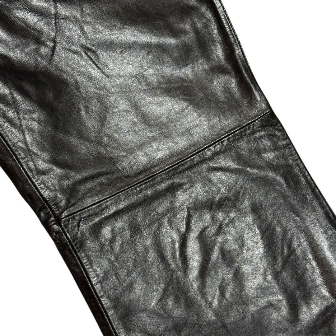 希少 W32 90's OLD GAP boot cut レザーパンツ ブラック