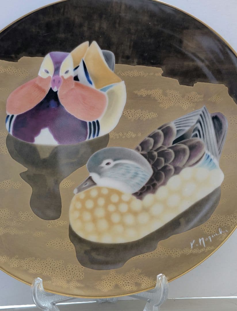 【ノリタケスタジオコレクション】手描き鴨絵皿 Y.Ｎoguchi.