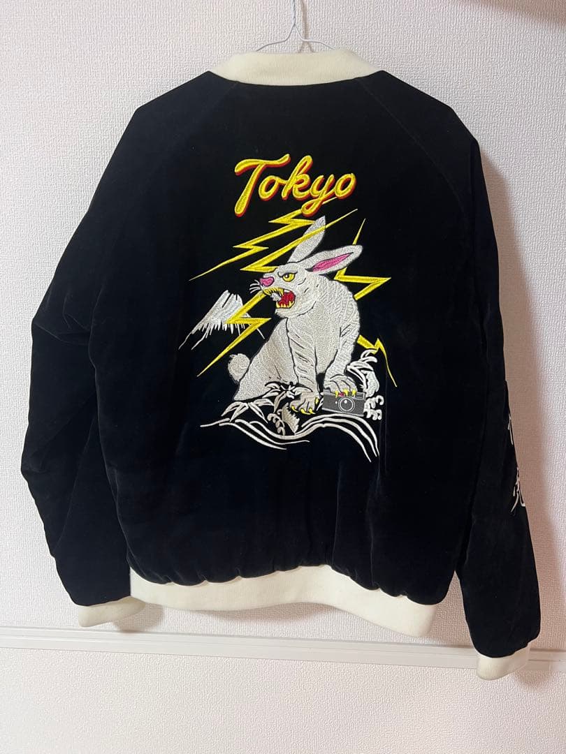 【おかけん】FR2 ベロア スカジャン 刺繍ジャケット