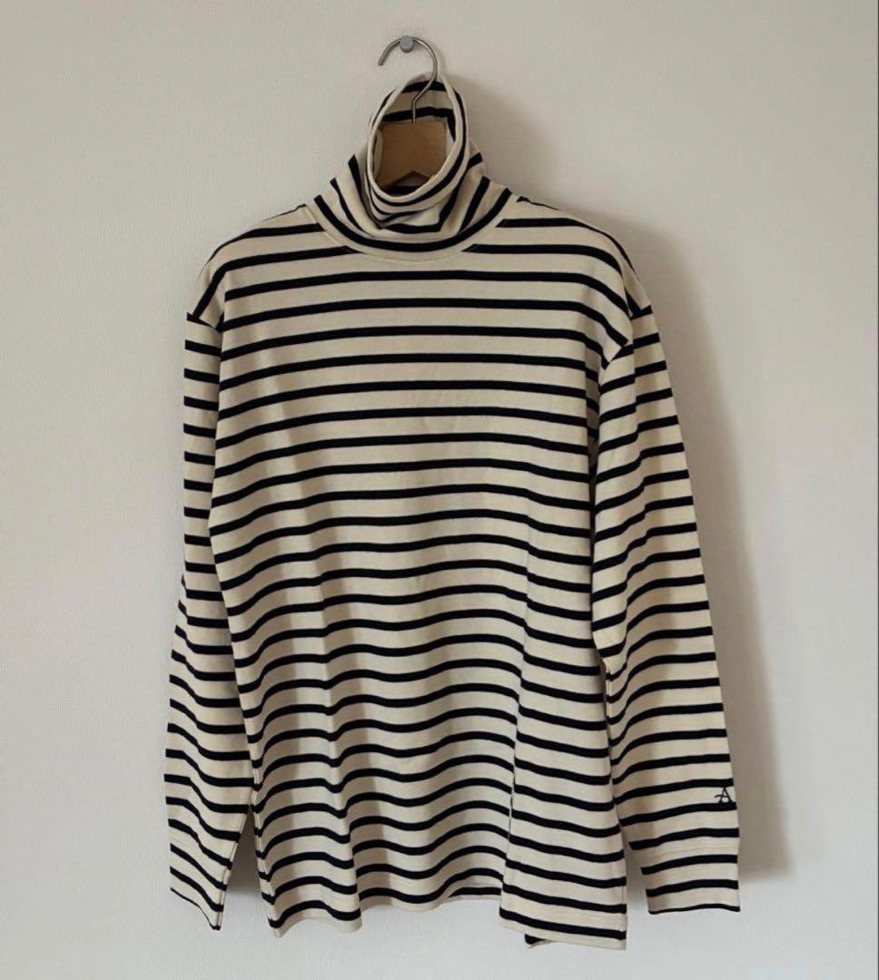 新品　アルモーリュックス　ボーダータートルネック　オフホワイト/ネイビー　5