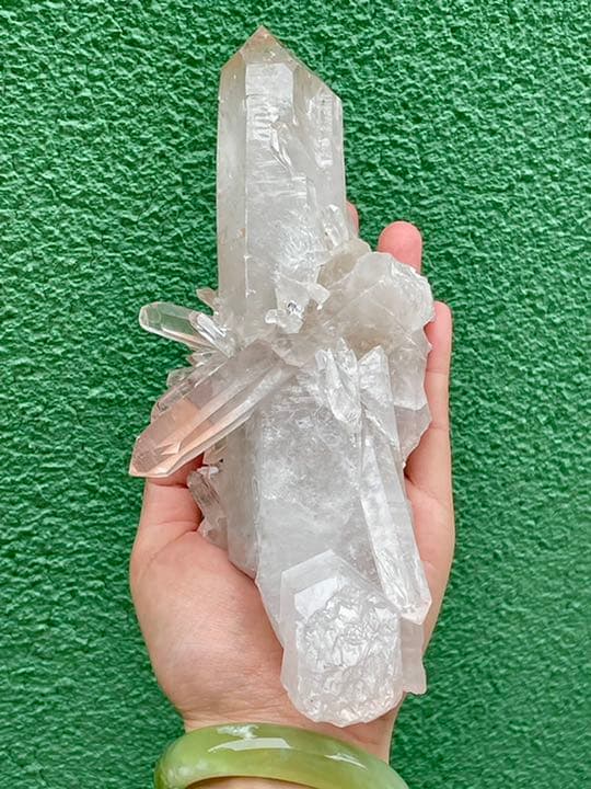 天然ピンク　稀少　マニカラン産　ヒマラヤ水晶　原石　天然石　置物