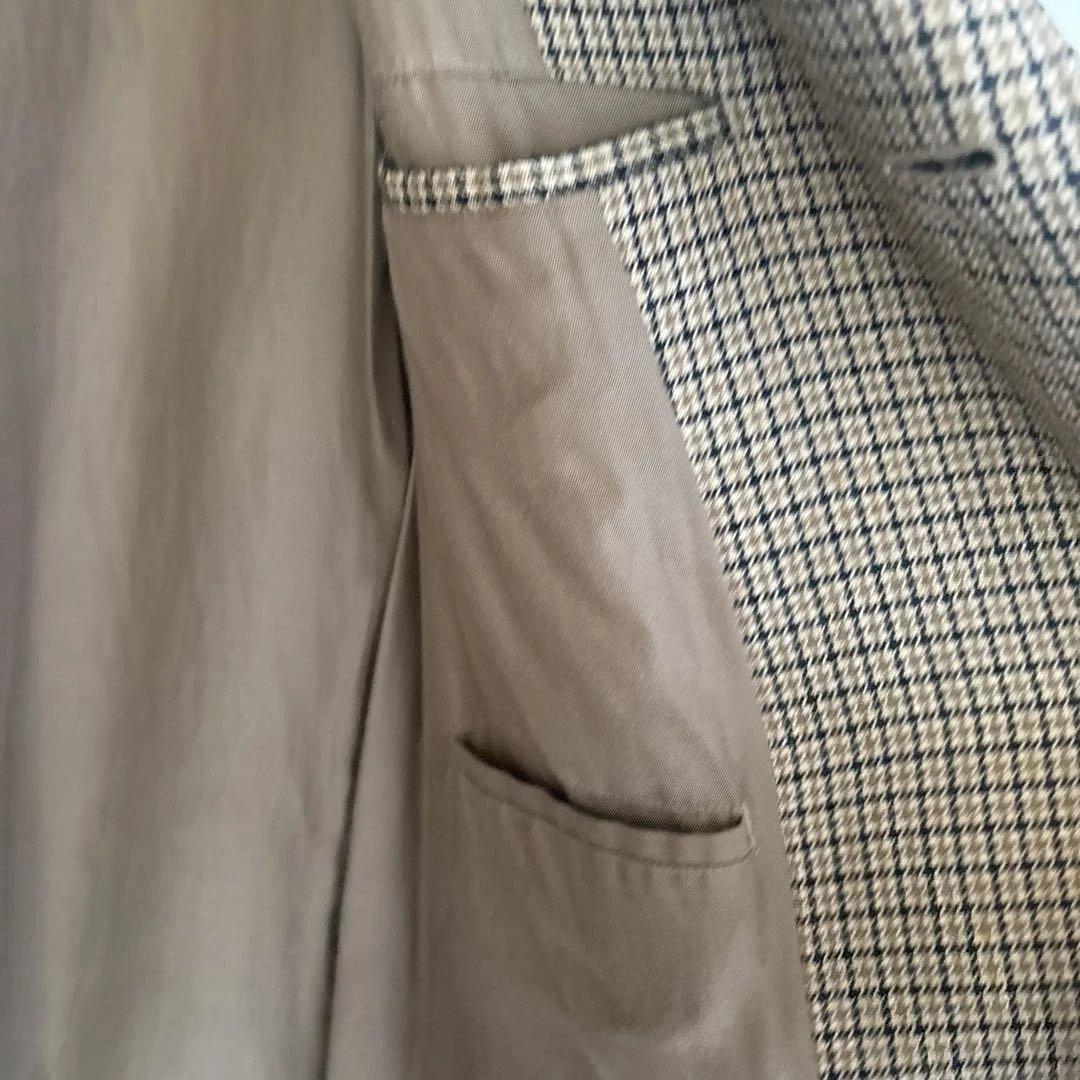 AURALEE ガンクラブチェック、ステンカラーコート　茶ベージュ系