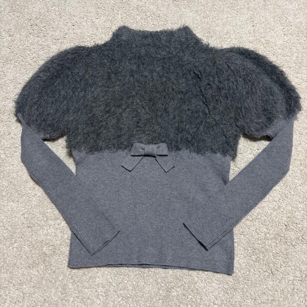 エムズグレイシー　ハイネック　シャギーニット　パフスリーブ　サイズ38