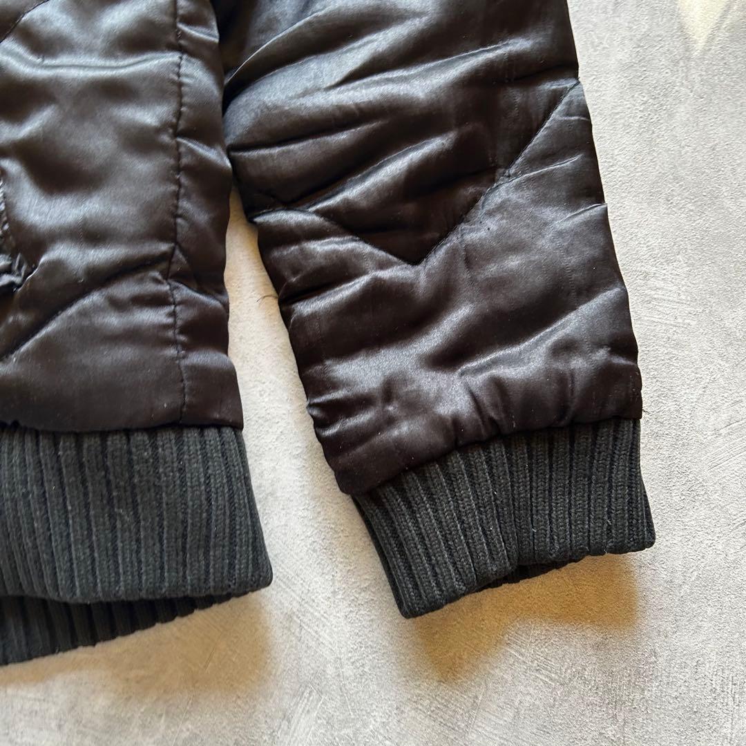 ジャケット・アウター grunge hood fur down jacket y2k black