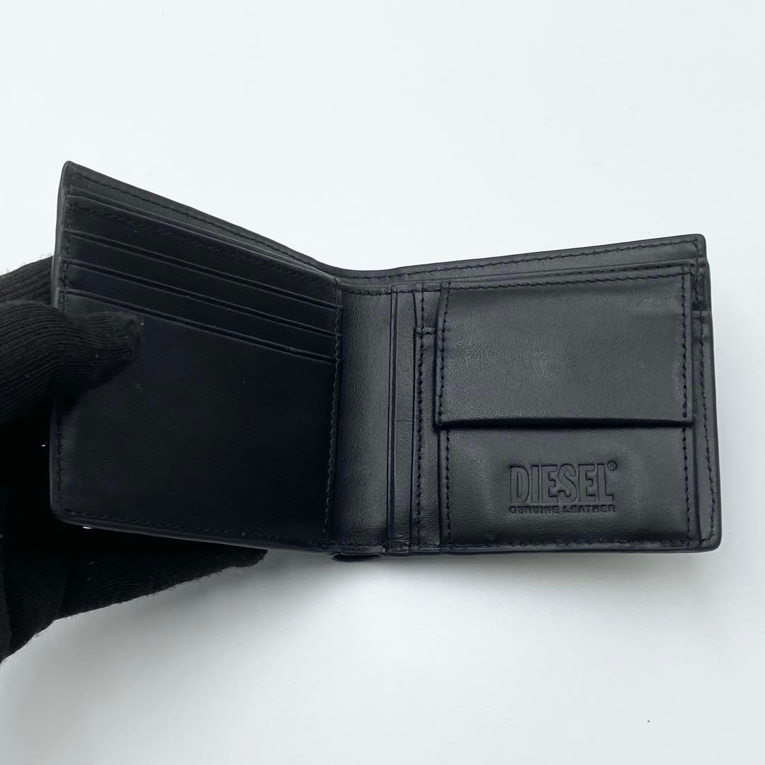 極美品　DISEL ディーゼル 1DR ワンダー　折り財布　レザー　ブラック