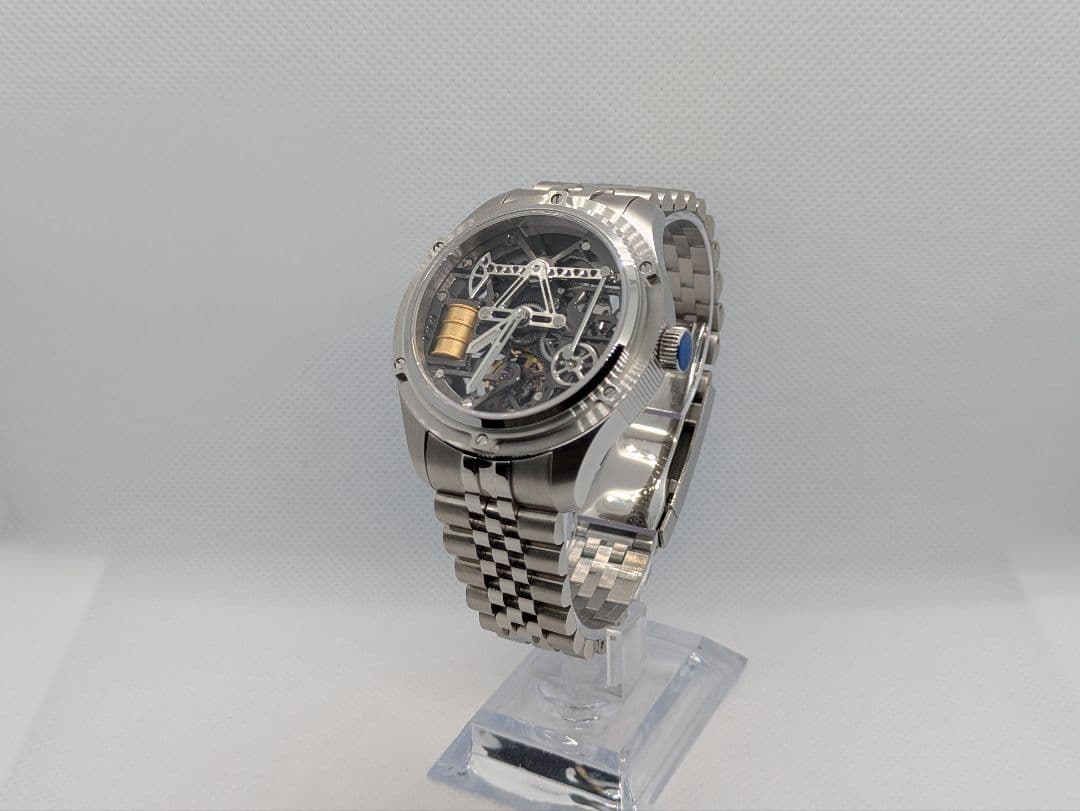 【新品未使用品】PINDU WATCH 自動巻き 機械式腕時計 スケルトン腕時計