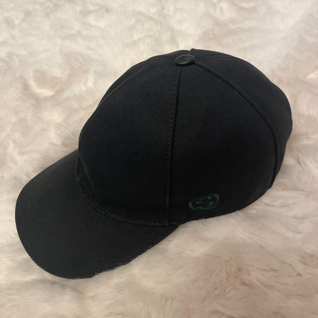 GUCCI グッチ　キャップ　ブラック　S 57cm