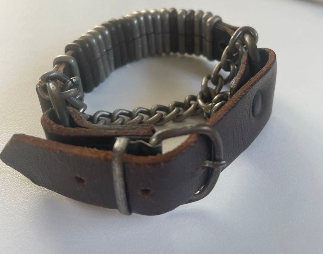 Maison Margiela 11 ブラウン レザーブレスレット チェーン