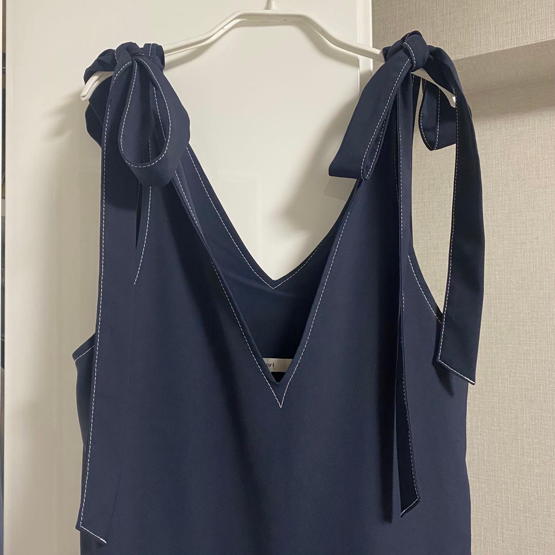 【さわさわ様】yori トリアセリボンサロペット 36 ネイビー