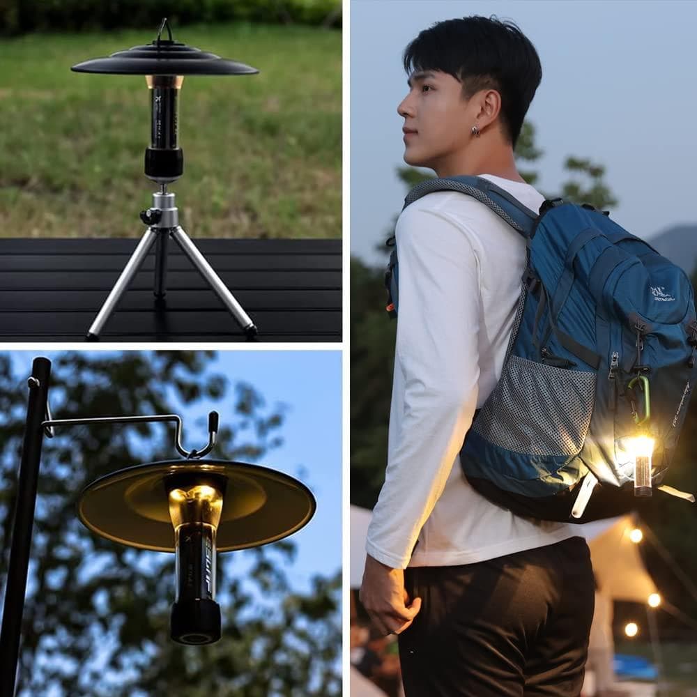 懐中電灯 多機能 2個セット ミニ 三脚付き キャンプランタン