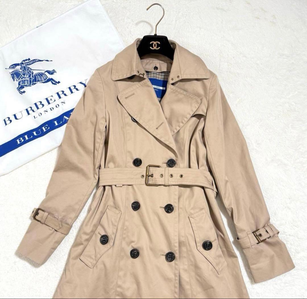 バーバリーブルーレーベル　トレンチコート　ライナー付　ベルト ノバチェック 36