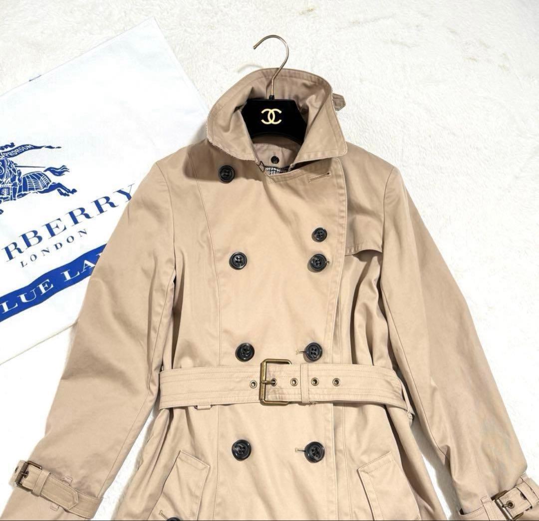 バーバリーブルーレーベル　トレンチコート　ライナー付　ベルト ノバチェック 36
