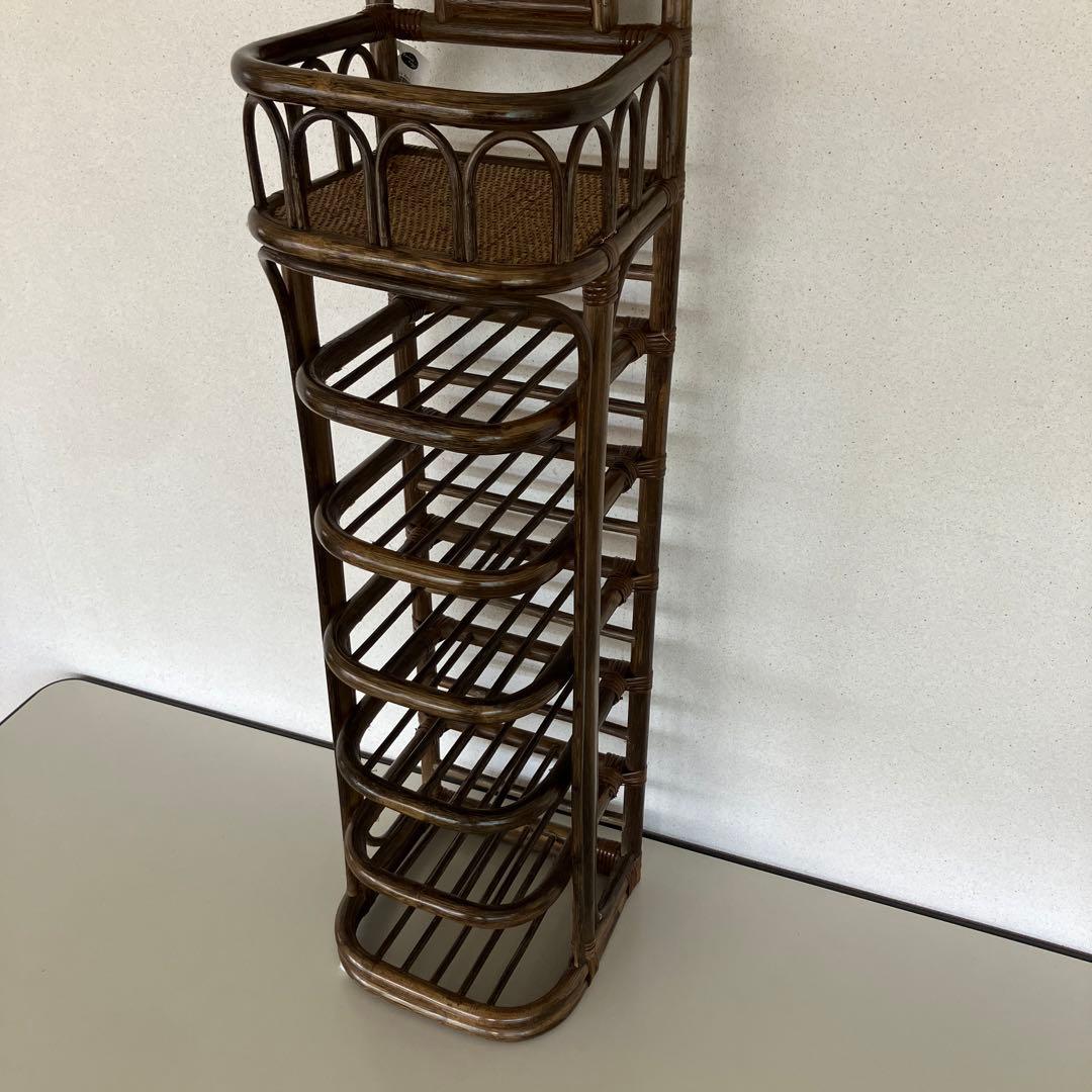 ラタン　籐　スリッパラック　シューズラック　未使用品