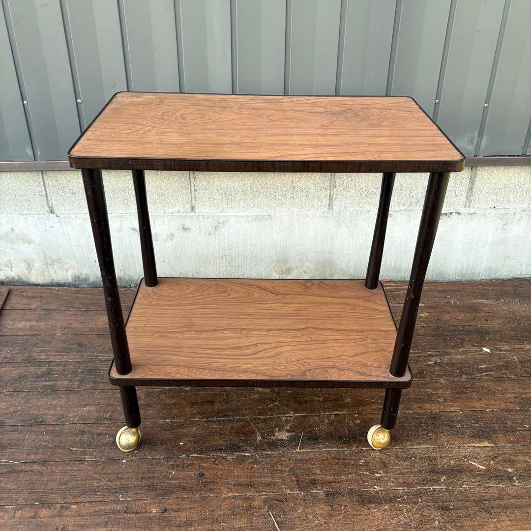 B4 昭和レトロ ミッドセンチュリー ワゴンテーブル キャスター付 サイドワゴン