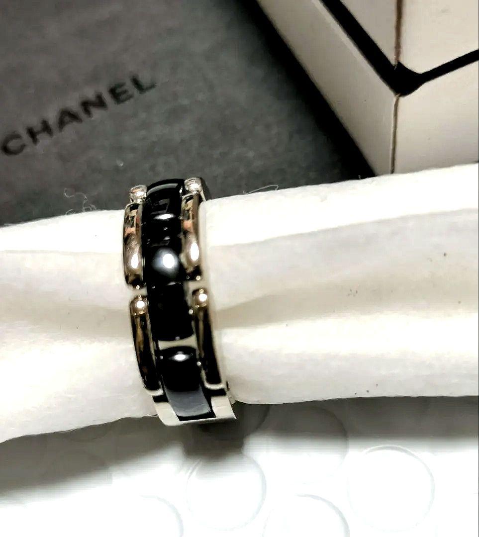 れ*ん様 CHANELシャネルウルトラリングミディアム　18KWG✕セラミック