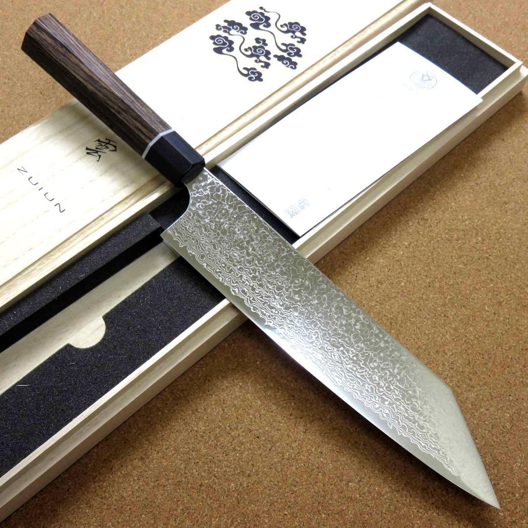 牛刀 210mm 瑞雲 関の刃物 ダマスカス63層 SPG2 両刃 洋包丁 桐箱