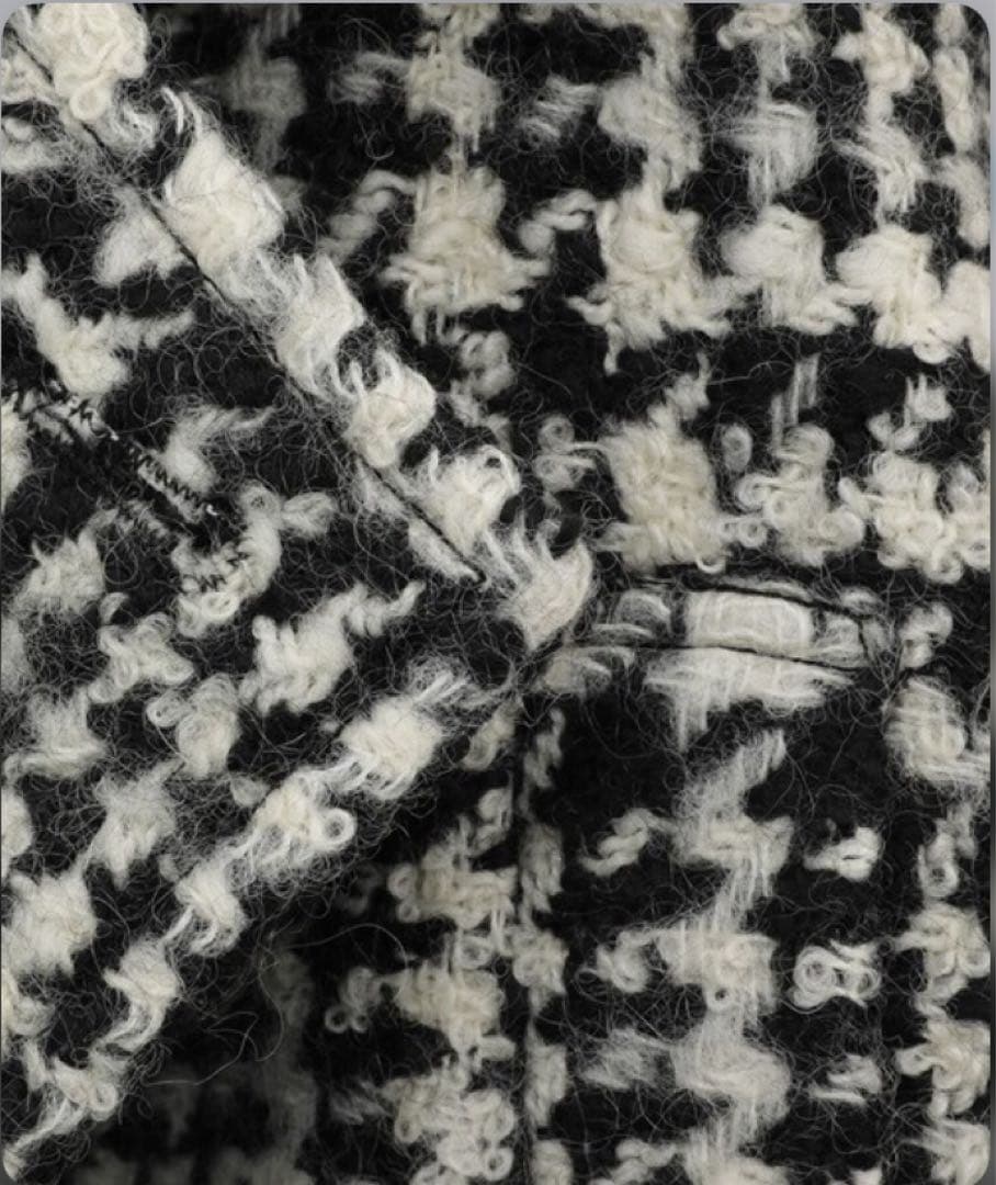 【千鳥柄 コクーン シャギー】クラネ オーバーコート ツイード ロングチェスター