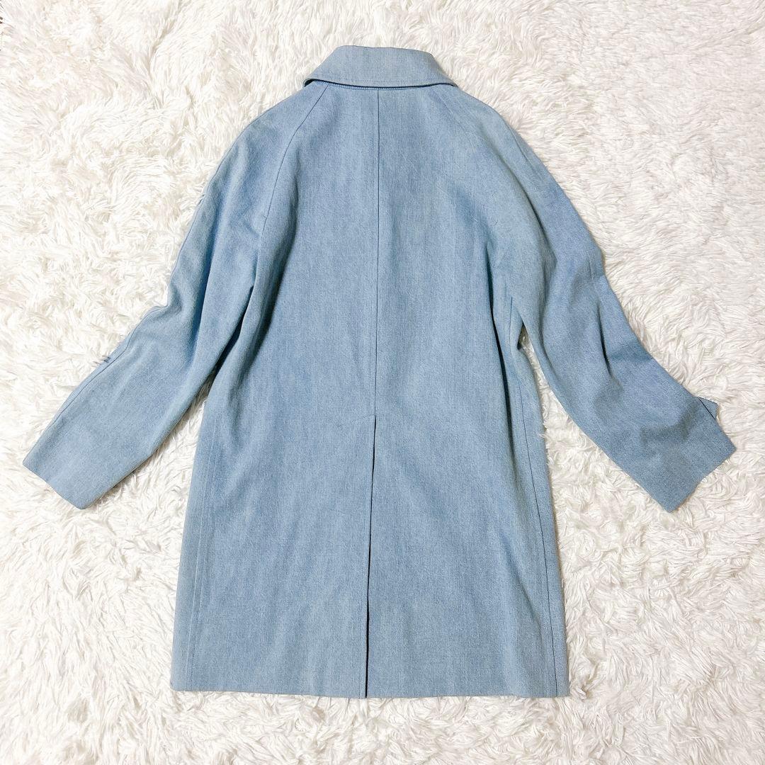 未使用タグ付 マディソンブルー バルカラーコート ブロークン デニム 裏地シルク