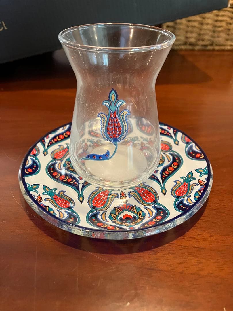 トルコ　ハンドメイド　ティーカップ&ソーサー　6客セット　おしゃれ　チャイ