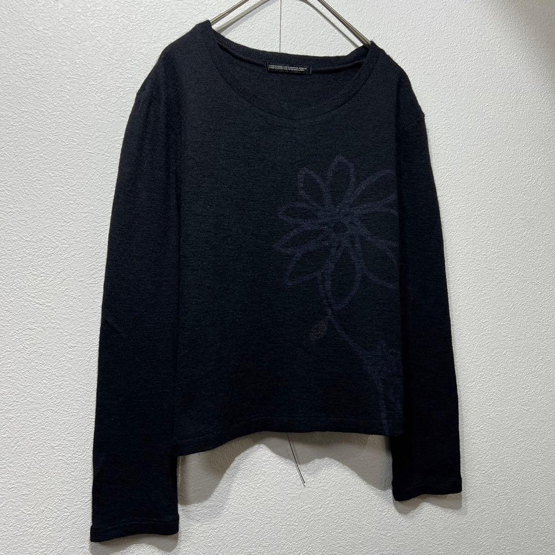 希少 美品 ワイズ ヨウジヤマモト 上質 ウール 花柄 デザイン ニット