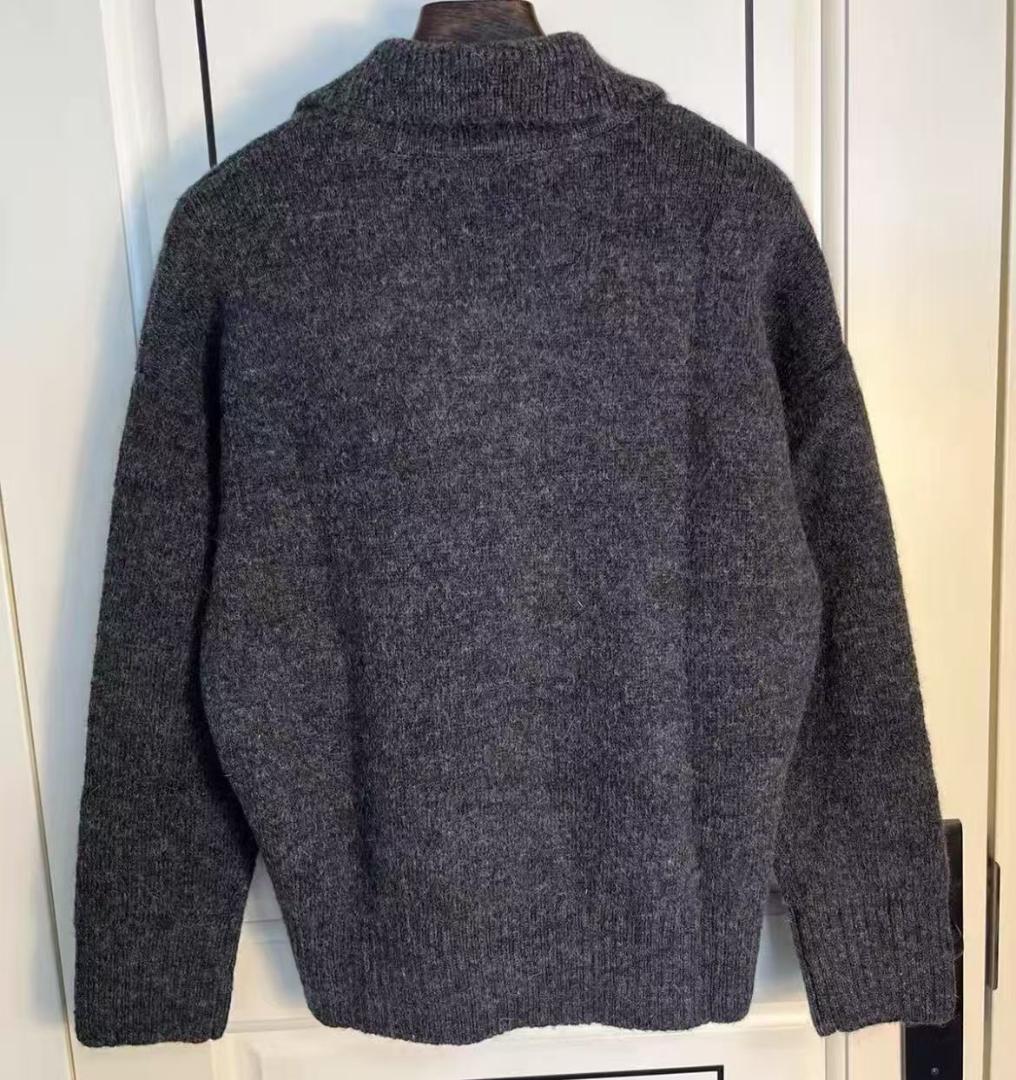 ami parisグレー ウールポロシャツ AMI PARIS